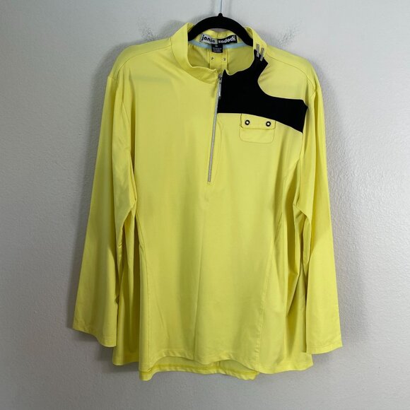 Jamie Sadock Womens Plus XXL Yellow Black 1/4 Zip Long Sleeve Golf Shirt Top - Picture 8 of 11
